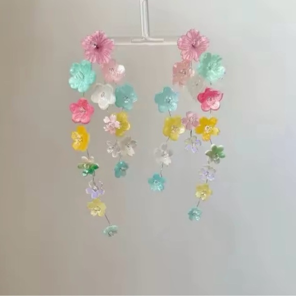 Colorful  Floral Drop Earrings Candy earrings - Picture 4 of 4